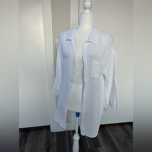 Kona Sol White Casual Button Down Shirt